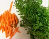 胡麻油で人参の葉の天ぷらと人参のかき揚げ作り方1写真