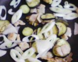 豚・ナス・長ねぎの味噌味パスタ作り方3写真