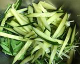きゅうりと水菜のゆかり和え作り方1写真