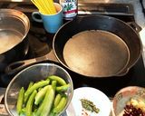 スナップえんどうでペペロンチーノ作り方1写真