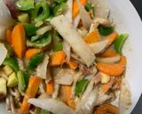 お一人様野菜たっぷり梅ウスター味炒飯作り方13写真