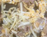 豚肉チーズたまご丼作り方3写真