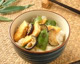 冷凍オムレツとナスの味噌炒め丼作り方5写真