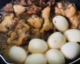 鶏レバーと手羽元の甘辛煮♡ゆで卵入り作り方6写真