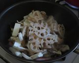 蓮根とキノコとベーコンの美味簡単パスタ作り方6写真
