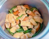 三度豆と油揚げとごぼう天の煮物作り方7写真