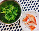 胡瓜・わかめ・カニカマの酢の物作り方1写真