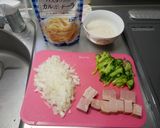 不器用パスタソースでカルボナーラリゾット作り方1写真