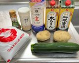 ズッキーニとじゃがいも🥔の甘辛煮😃作り方1写真