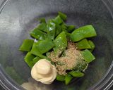 簡単副菜♡モロッコいんげんのマヨ胡麻和え作り方2写真