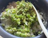 フキノトウの茎の天かす風ごはん作り方6写真