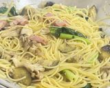 茄子と舞茸とベーコンの和風パスタ作り方8写真