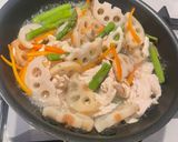蓮根と鶏肉のバター炒め作り方3写真