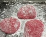 レンジで若桃と桜餡の大福♪作り方5写真