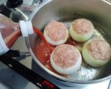 トマトスープで煮込んだ肉詰め玉ねぎ作り方5写真