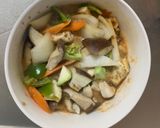 肉無チクワさっぱりクリーミー甘酢味野菜炒作り方15写真