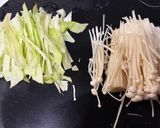 キャベツとえのきのふんわり卵スープ作り方1写真