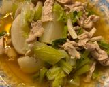 カブと白菜豚肉の生姜スープ作り方4写真