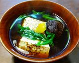 バーナー焼き豆腐と焼き椎茸のお味噌汁作り方6写真
