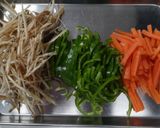 しらたき、ごぼう、ひじきとひき肉の炒め物作り方1写真