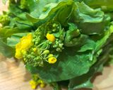 簡単！菜の花とベーコンのガーリック炒め作り方1写真