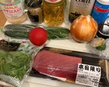 簡単　マグロのカルパッチョ作り方1写真