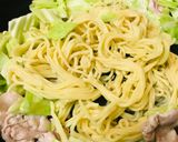 粉末焼きそばのシンプルな豚キャベオムそば作り方1写真