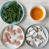 夕食メインに格上げ!えび入りニラ玉作り方1写真