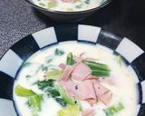 青梗菜とベーコンのクリームスープ作り方9写真