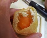 簡単時短♪油揚げの巾着たまご☆作り方2写真