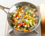 しらすと夏野菜のガパオ風ライス作り方7写真