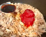 時短ランチに。とろ〜りチーズのガッツリ肉そぼろ丼作り方5写真