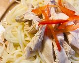 冷製麺●塩茹でチキンの冷や麦作り方2写真