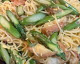 油麩とアスパラのカルボナーラ作り方4写真