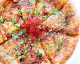 モチっと美味しい【キムチチーズ大根もち】作り方6写真
