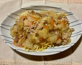 豚こまと白菜の中華あんかけかた焼きそば作り方15写真