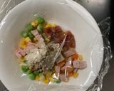 レンジクリーミーピリ辛シーフード炒飯弁当作り方3写真