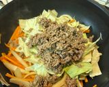 【簡単夕食】合挽肉と野菜の味噌マヨネーズ炒め作り方4写真