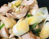 鶏肉のあまからネギ焼きうどん作り方2写真