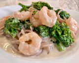 海老ブロッコリー和風クリーム蕎麦パスタ作り方10写真
