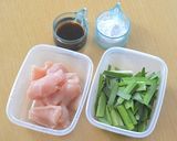 鶏むね肉とニラのオイスターソース炒め♪作り方1写真