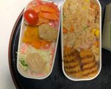 レンジ簡単洋風シーフードおこわ味炒飯弁当作り方16写真