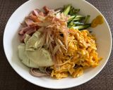 冷やし中華風あり物de蕎麦😻作り方6写真