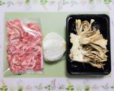 今日の夕飯舞茸豚こまポークチャップ肉料理作り方1写真