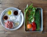 ゴーヤとひき肉のホットサラダ作り方1写真