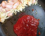 簡単昼食今夜の夕飯新玉葱小松菜ナポリタン作り方9写真