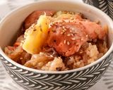 鮭とさつまいもときのこの炊き込みご飯作り方10写真