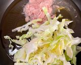 ツナとキャベツのワンパンパスタ⭐︎もちもち作り方1写真