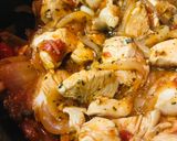 鶏肉とキノコのトマト缶炒め煮チーズソース作り方3写真