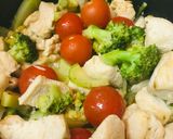 鶏肉とブロッコリー＆トマトの温野菜炒め作り方3写真